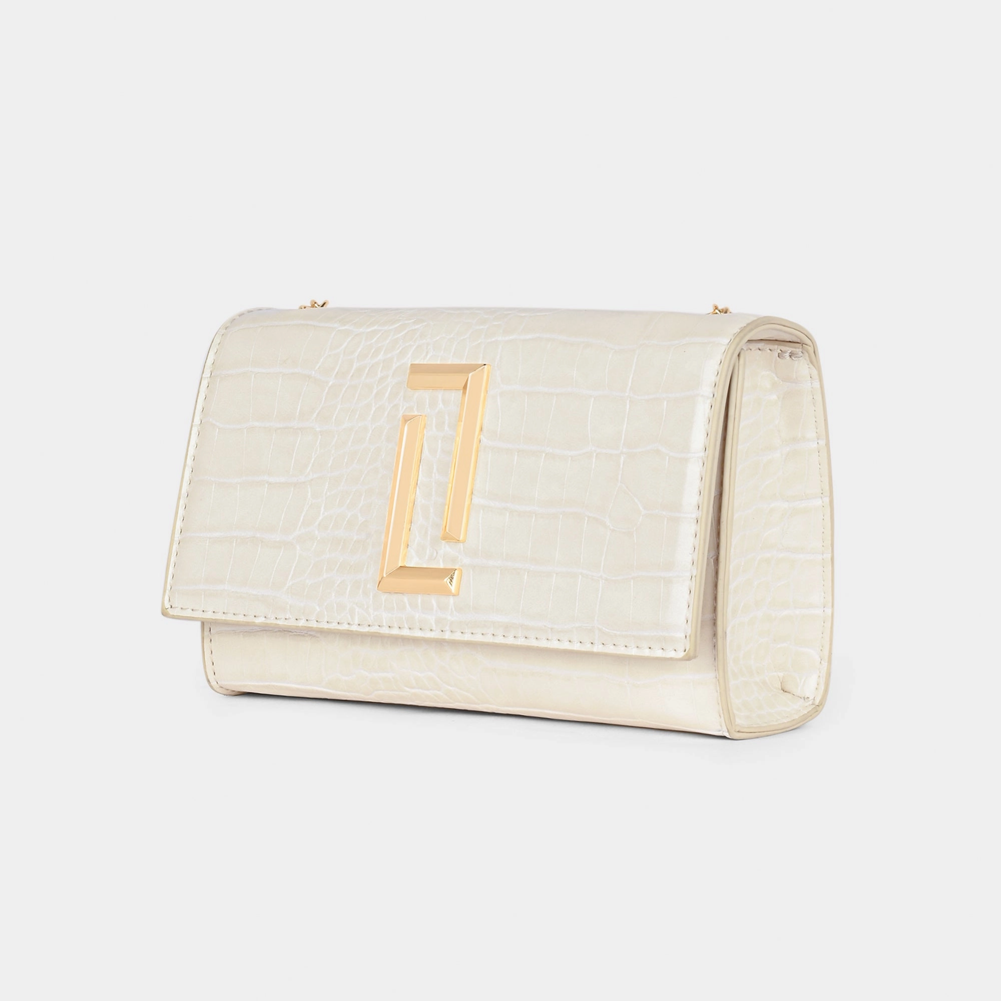 Lavie Luxe Crocflap Off White Small Women's Sling