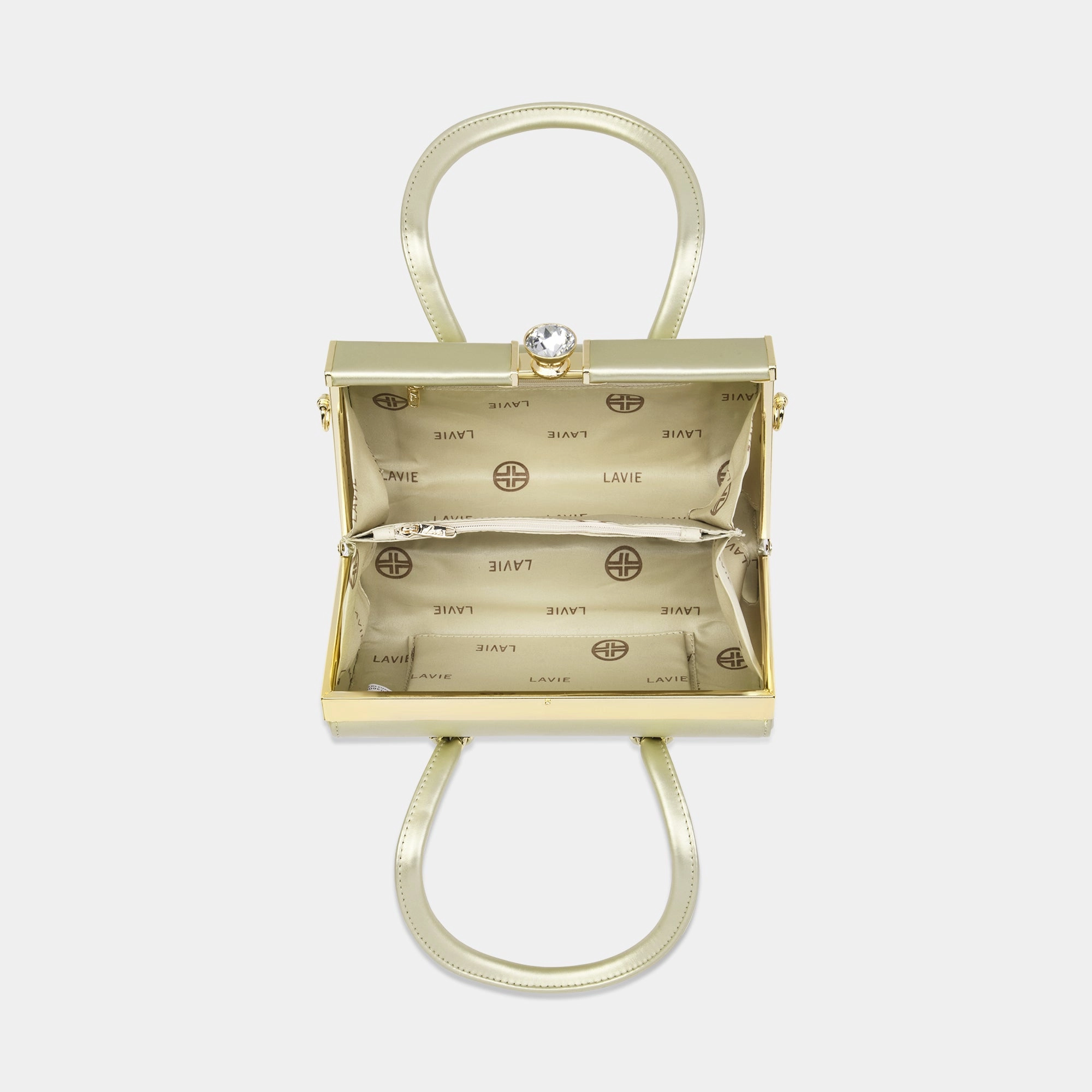Lavie Luxe Dazzle Gold Medium Women's Framed Bag