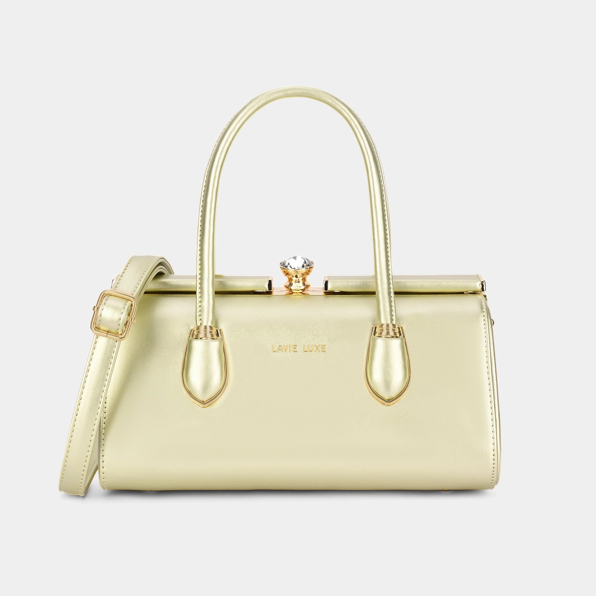 Lavie Luxe Dazzle Gold Medium Women's Framed Bag