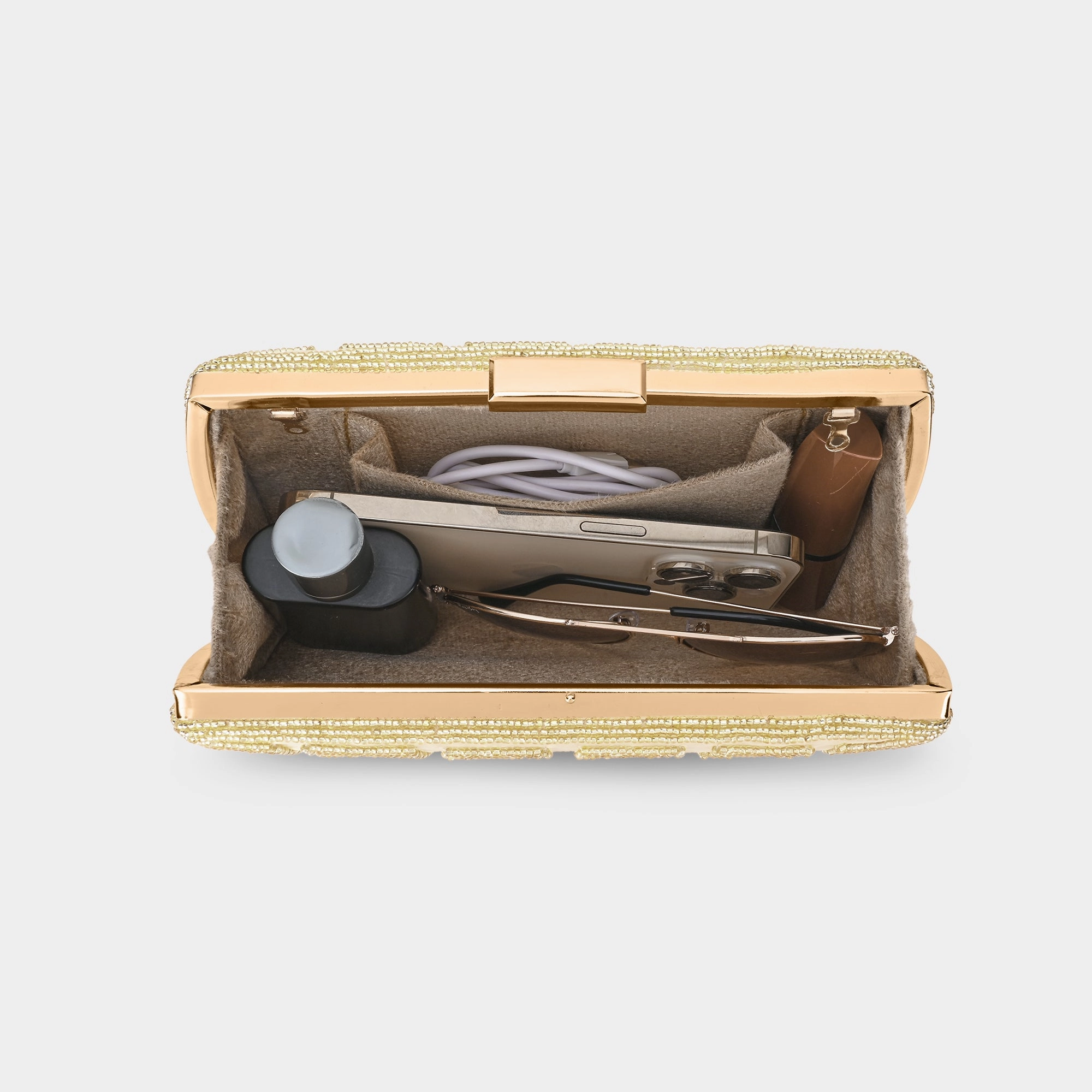 Lavie Luxe Gemmy Gold Medium Women's Frame Clutch