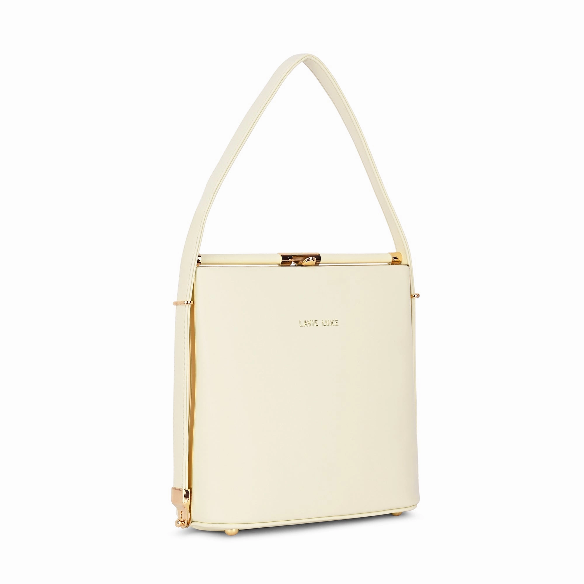 Lavie Luxe Glare Offwhite Medium Women's Framed Bag