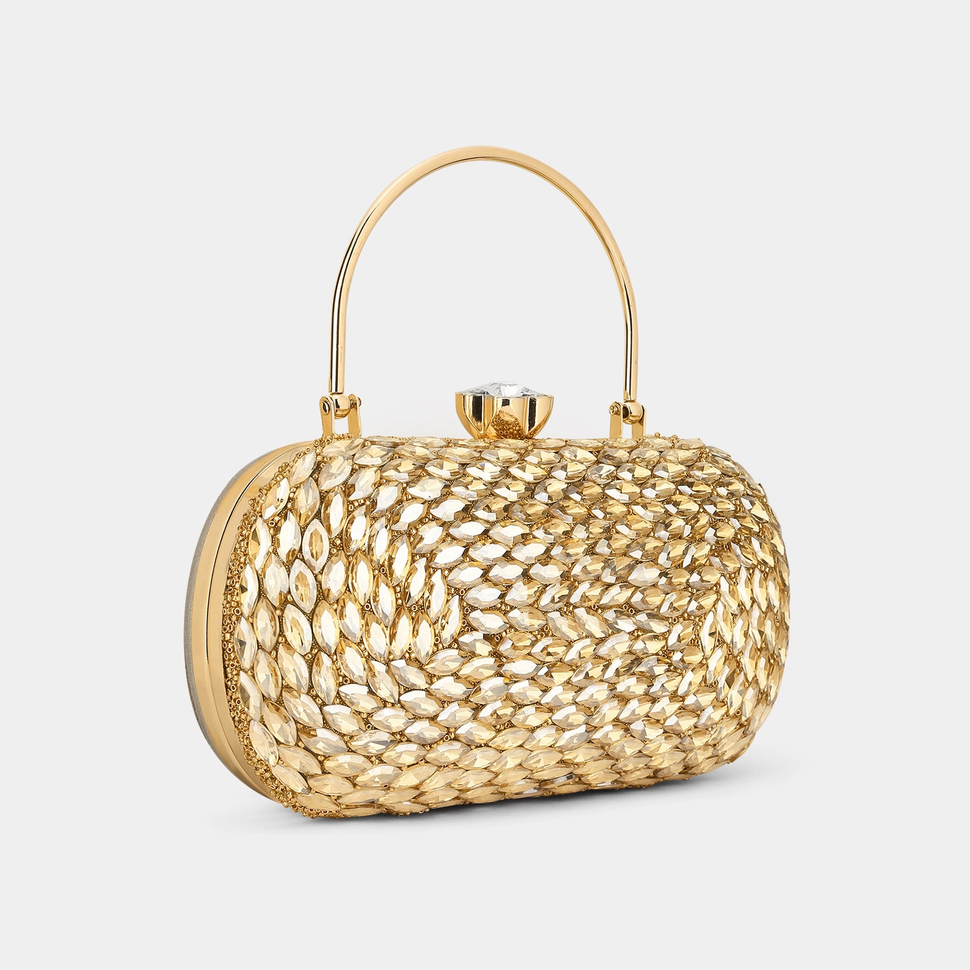Lavie Luxe Jewel Gold Medium Women's Frame Clutch