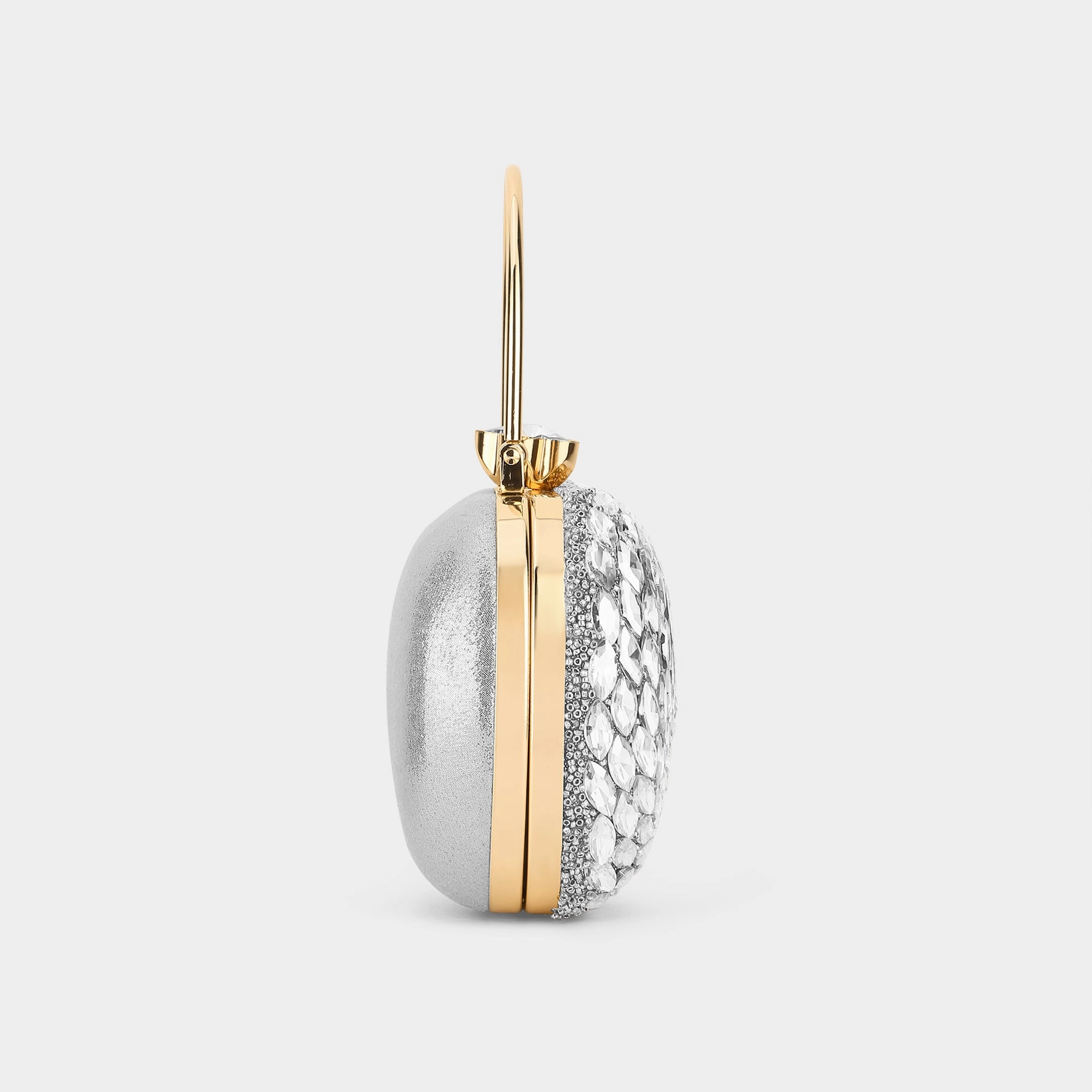 Lavie Luxe Jewel Silver Medium Women's Frame Clutch