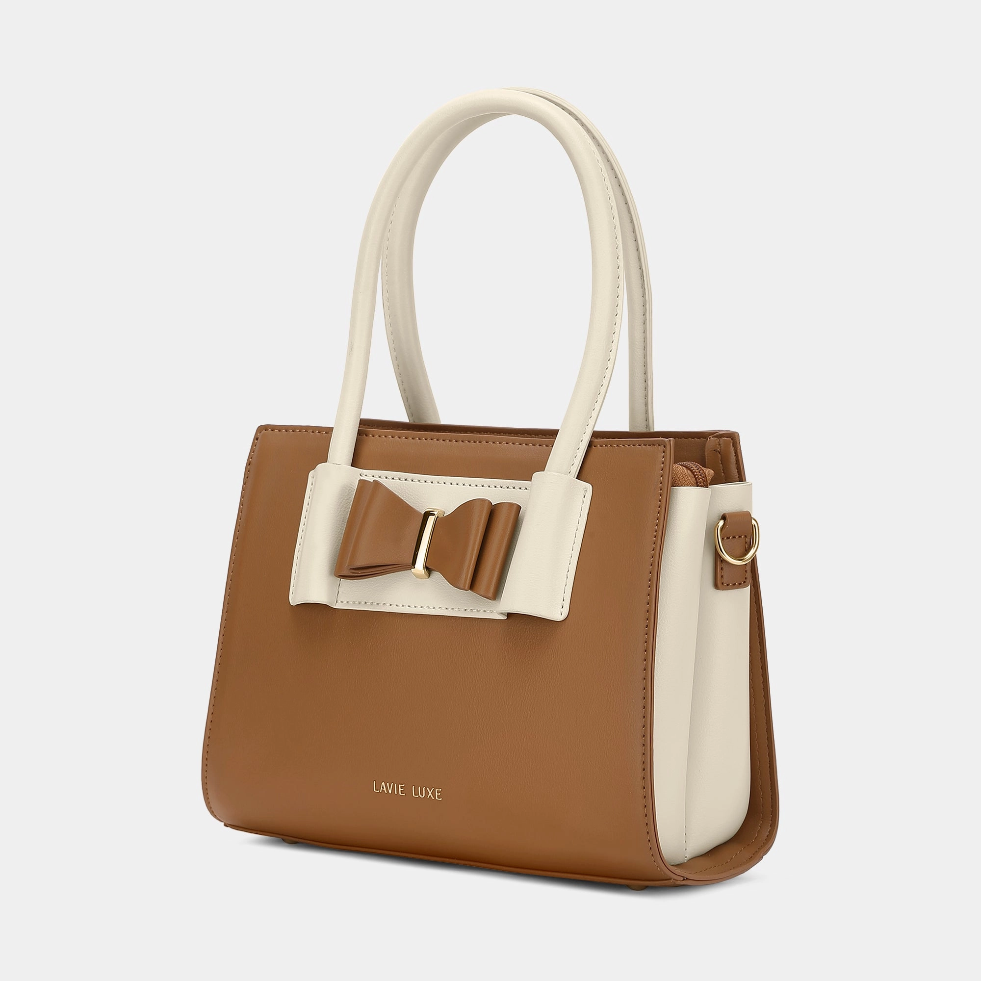 Lavie Luxe Knot Tan Medium Women's Satchel Bag