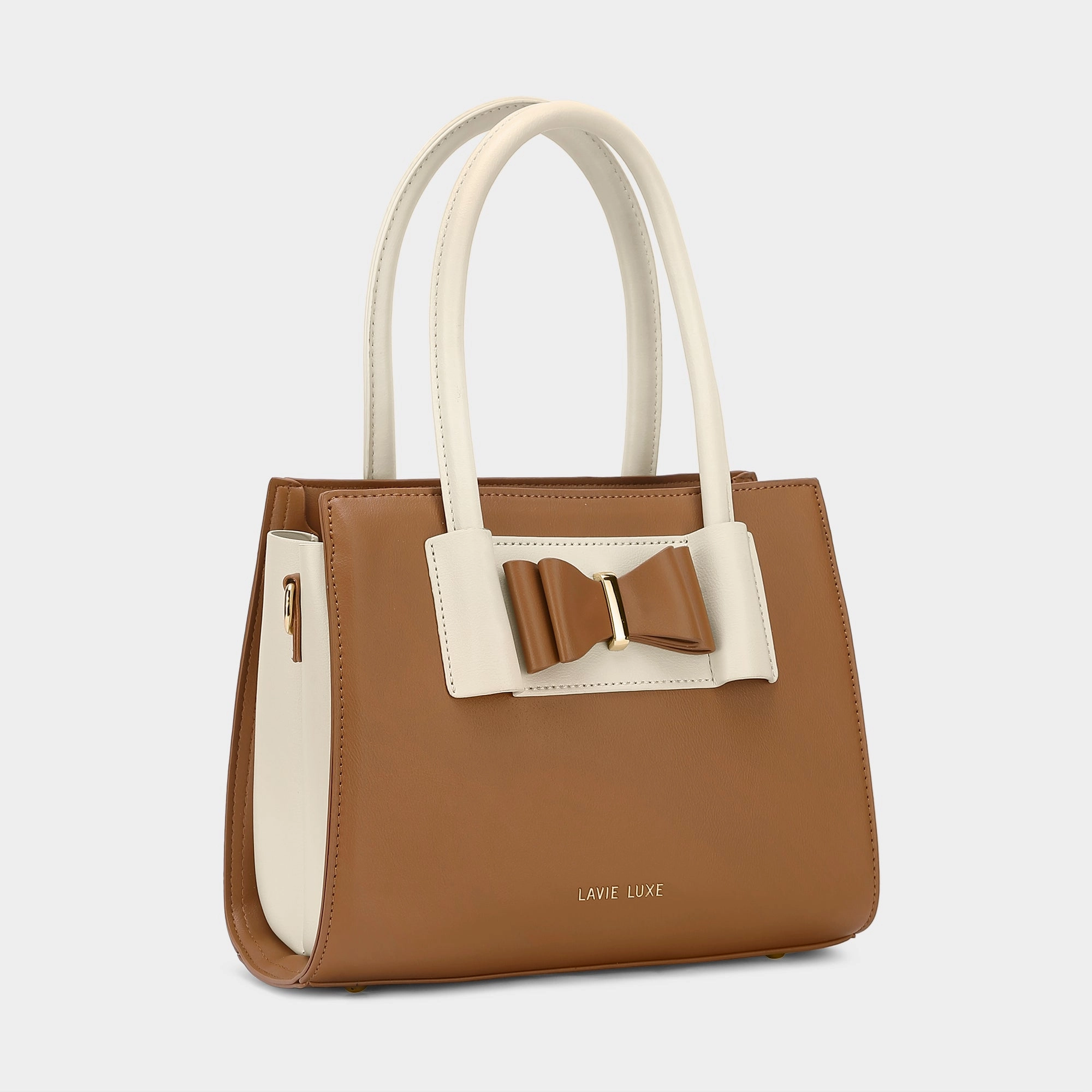 Lavie Luxe Knot Tan Medium Women's Satchel Bag