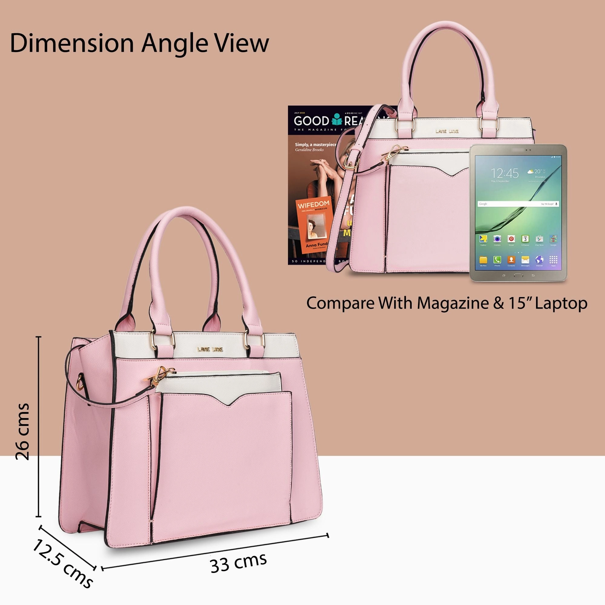 Lavie Luxe Light Pink Medium Women's Yalon23 Satchel Bag