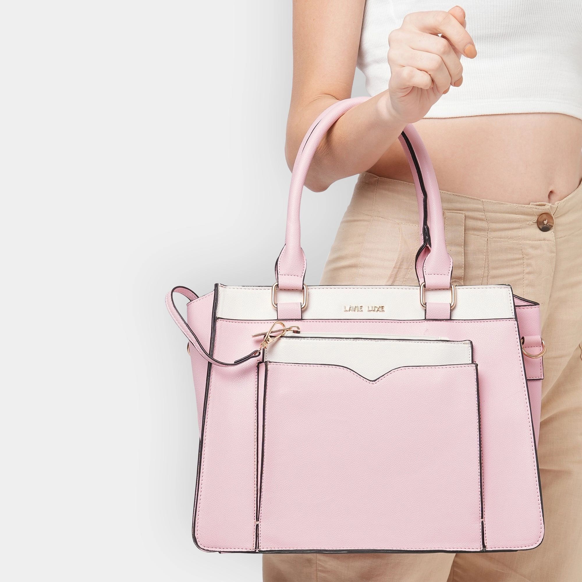 Lavie Luxe Light Pink Medium Women's Yalon23 Satchel Bag