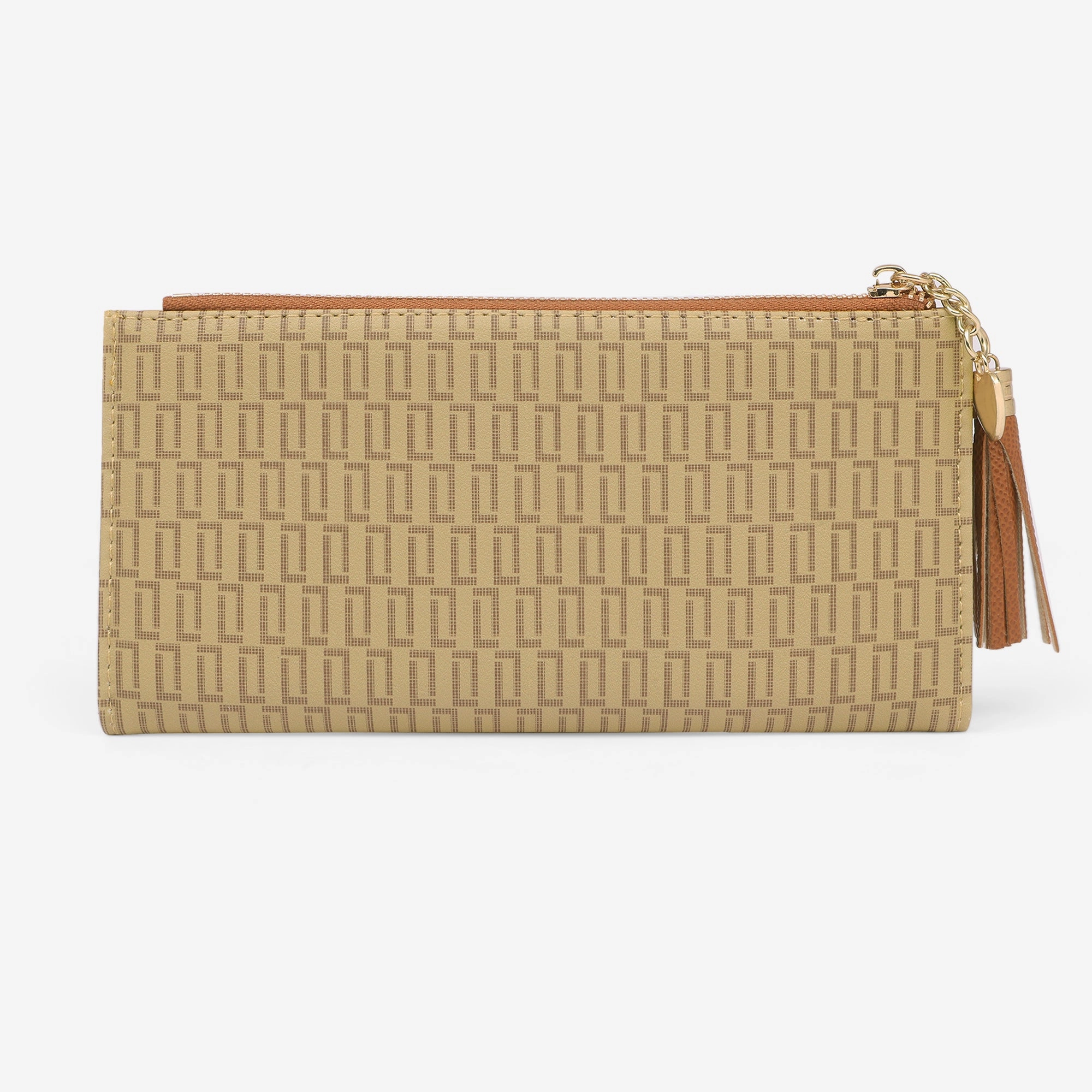 Lavie Luxe Mono Safain Taupe Large Women's Bifold Zip Wallet