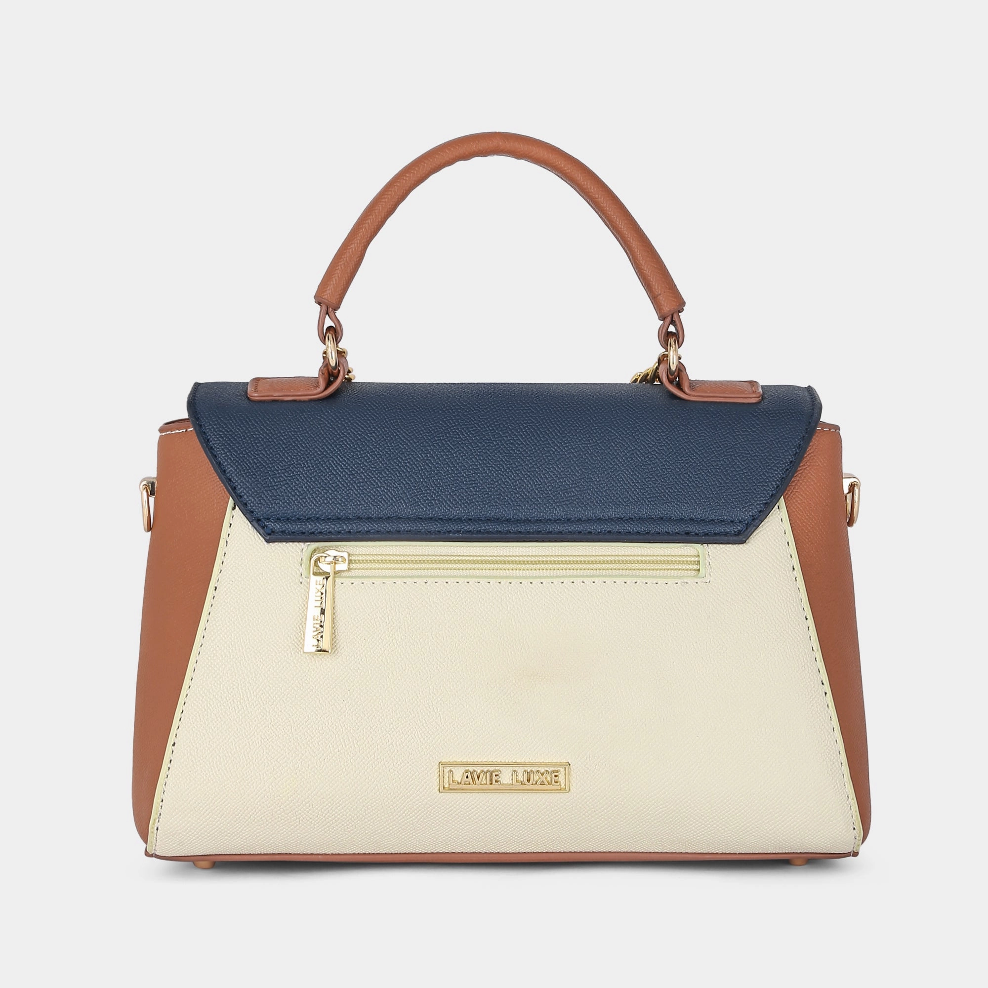 Lavie Luxe Pine Navy Small Women's Flap Satchel Handbag