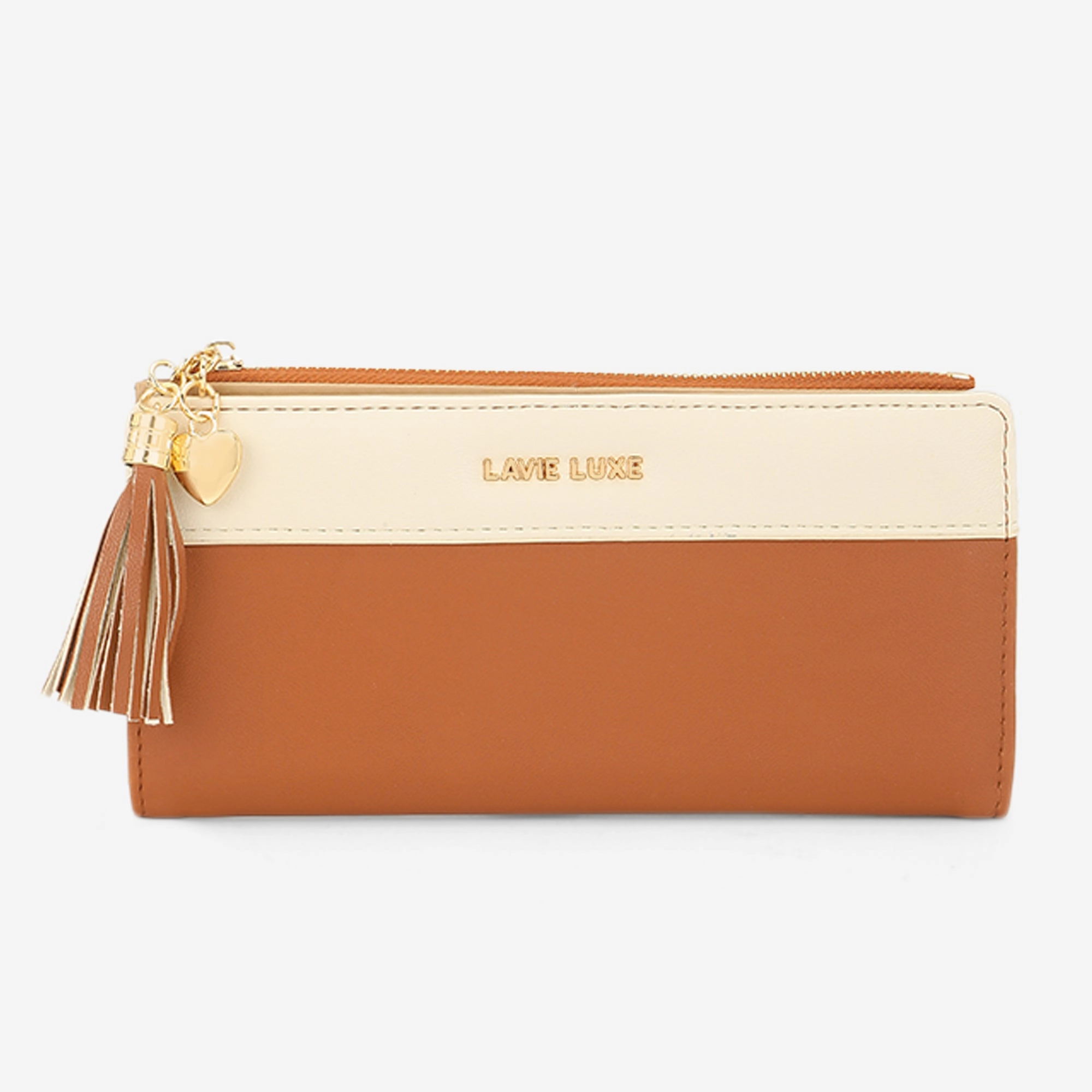 Lavie Luxe Safain24 Tan Large Women's Bifold Wallet