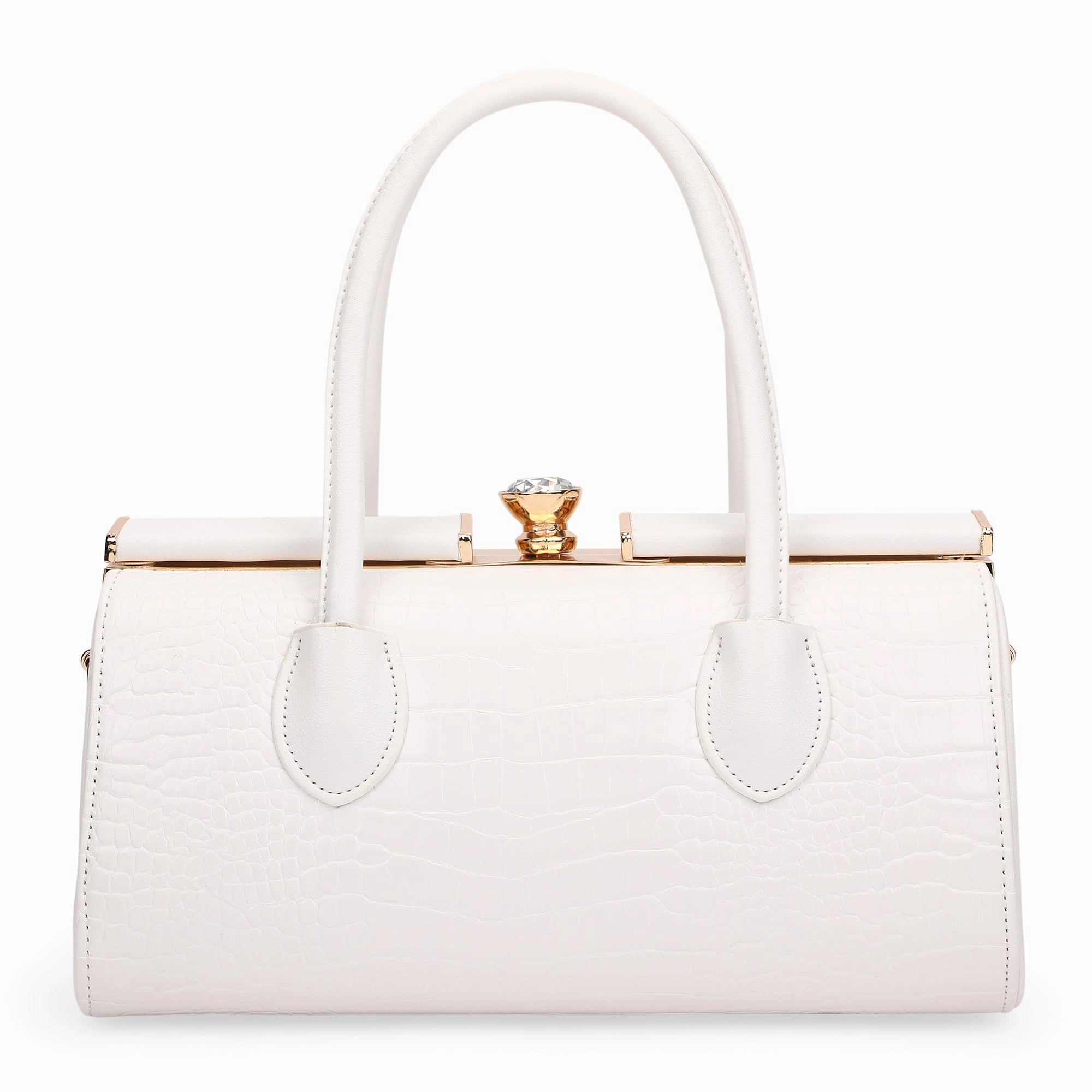 Lavie Luxe White Medium Women's Dazzle Frame Bag
