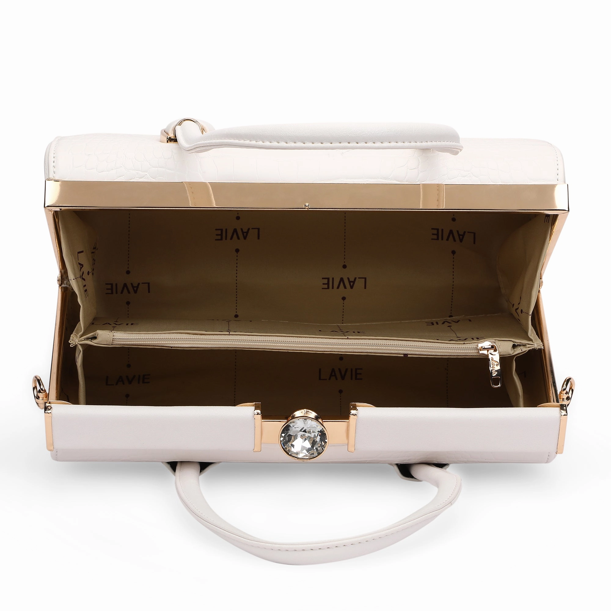 Lavie Luxe White Medium Women's Dazzle Frame Bag
