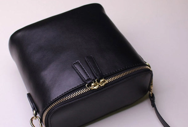 Leather bucket bag shoulder bag Green Red White black for women leather crossbody bag
