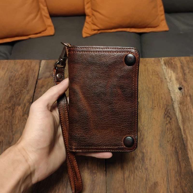 Leather Clutch Wallet Leather Wristlet Wallet for Men Wristlet Wallet Small Wristlet Wallet