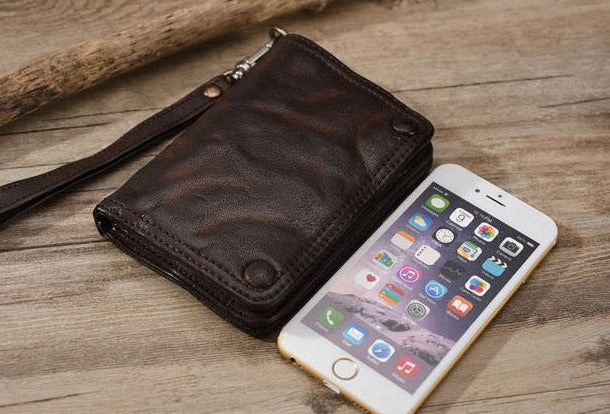 Leather Clutch Wallet Leather Wristlet Wallet for Men Wristlet Wallet Small Wristlet Wallet
