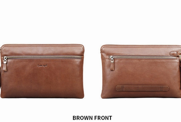 Leather large clutch leather men Wristlet Wallet zipper clutch wallet for men