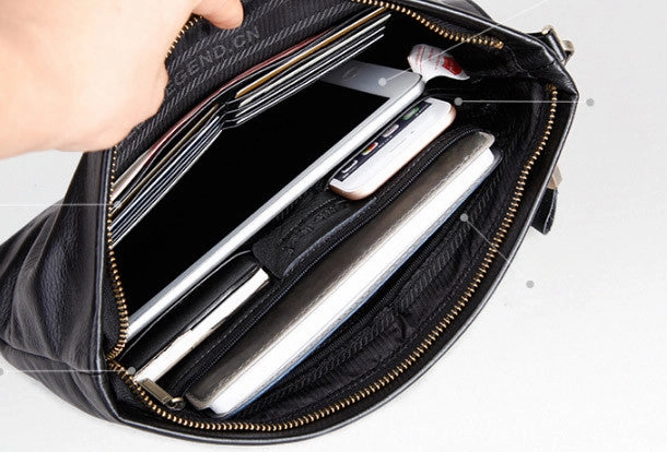 Leather large clutch leather men Wristlet Wallets zipper clutch wallet for men