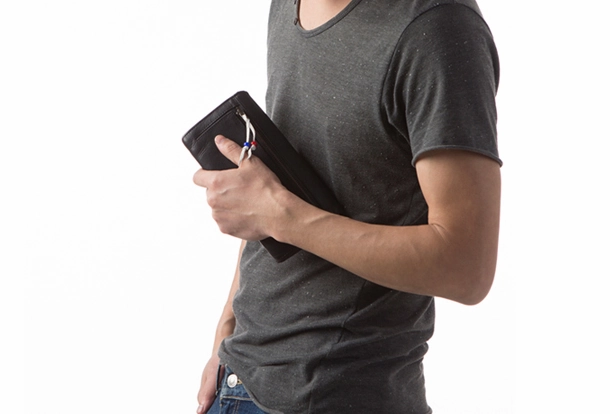 Leather Long clutch wallet leather black men wallet long wallet