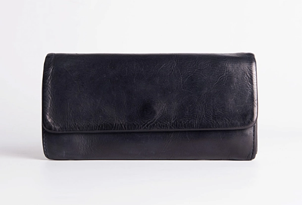 Leather Long clutch wallet leather black men wallet long wallet