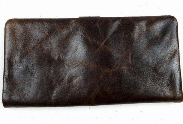 Leather men coffee vintage clutch men multi card holders long wallet purse clutch