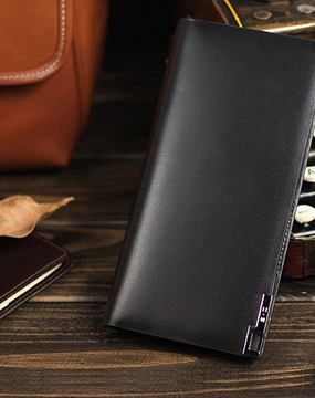 Leather men long wallet clutch black vintage modern clutch men phone purse clutch