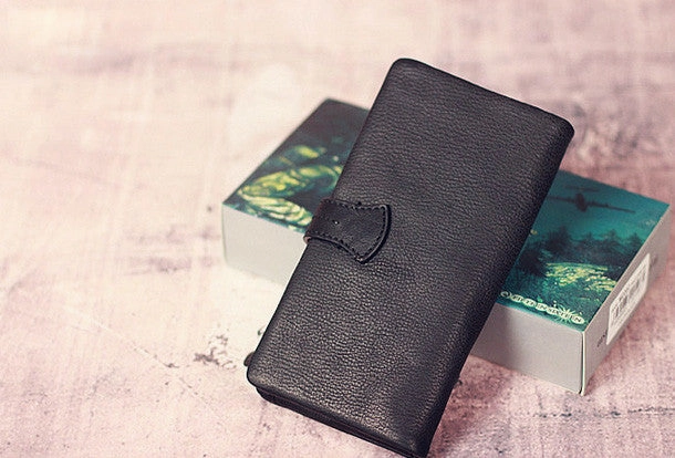 Leather men long wallet clutch black vintage zip phone clutch men purse clutch