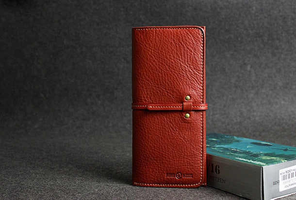 Leather men long wallet coffee brown black vintage phone clutch men purse clutch