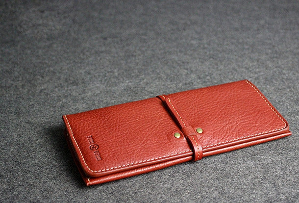 Leather men long wallet coffee brown black vintage phone clutch men purse clutch