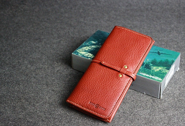 Leather men long wallet coffee brown black vintage phone clutch men purse clutch