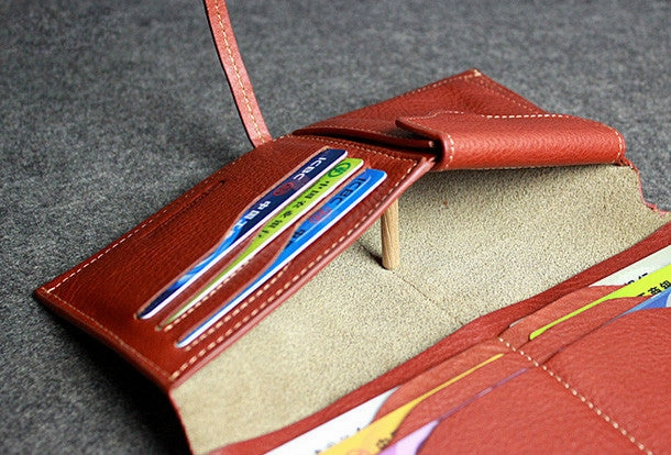 Leather men long wallet coffee brown black vintage phone clutch men purse clutch