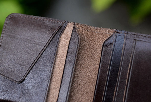 Leather Men long wallet Vintage bifold coffee Long wallet clutch purse For Men