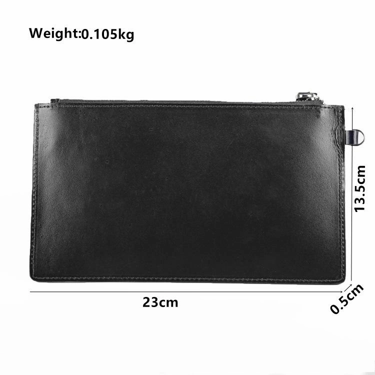 Leather Men's Slim Clutch Wristlet Wallet Zipper Clutch Wallet Phone Wallet For Men