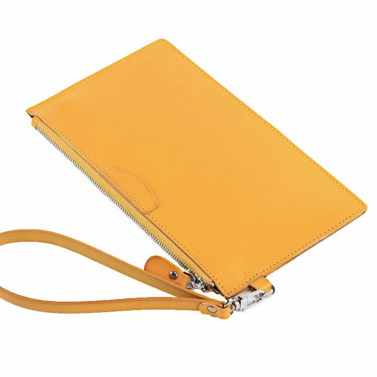 Leather Men's Slim Clutch Wristlet Wallet Zipper Clutch Wallet Phone Wallet For Men