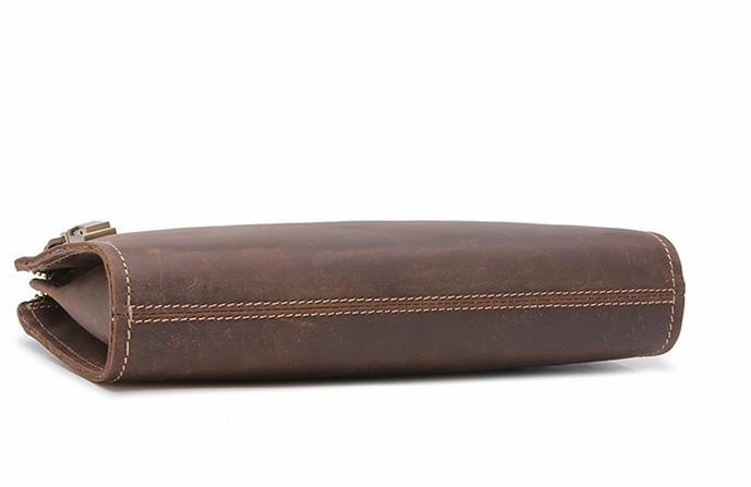 Leather Men Zipper Wristlet Wallet Clutch Long Wallets for Men