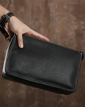 Leather Mens Clutch Cool Wallet Zipper Clutches Wristlet Wallet for Men