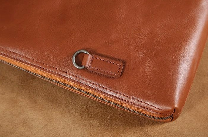 Leather Mens Clutch Cool Wallets Zipper Clutch Messenger Bag Wristlet Wallet for Men