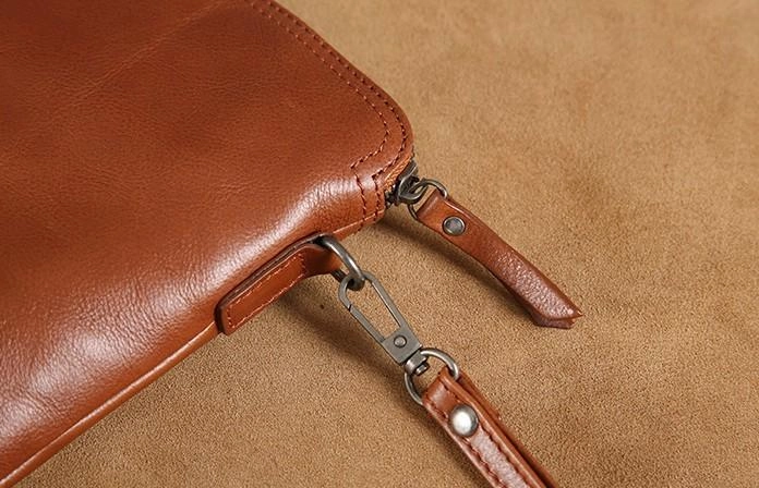 Leather Mens Clutch Cool Wallets Zipper Clutch Messenger Bag Wristlet Wallet for Men