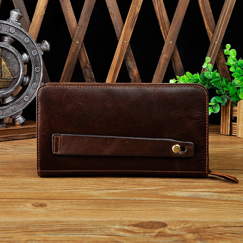 LEATHER MENS Clutch Vintage Coffee Wristlet Bag FOR MEN