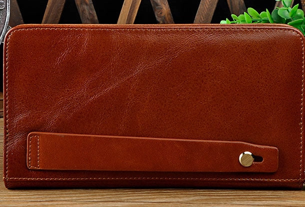 LEATHER MENS Clutch Vintage Coffee Wristlet Bag FOR MEN