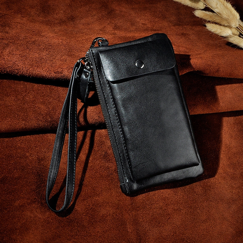 LEATHER MENS Clutch Wristlet Bag Phone Wallet FOR MEN