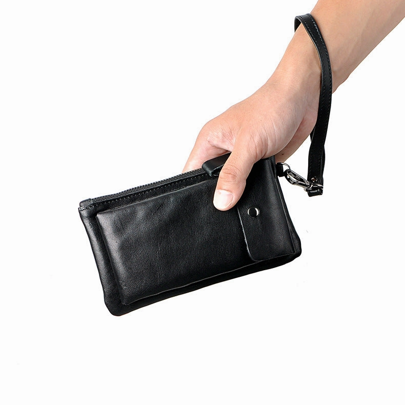 LEATHER MENS Clutch Wristlet Bag Phone Wallet FOR MEN