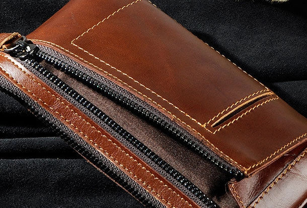 LEATHER MENS Clutch Wristlet Bag Phone Wallet FOR MEN