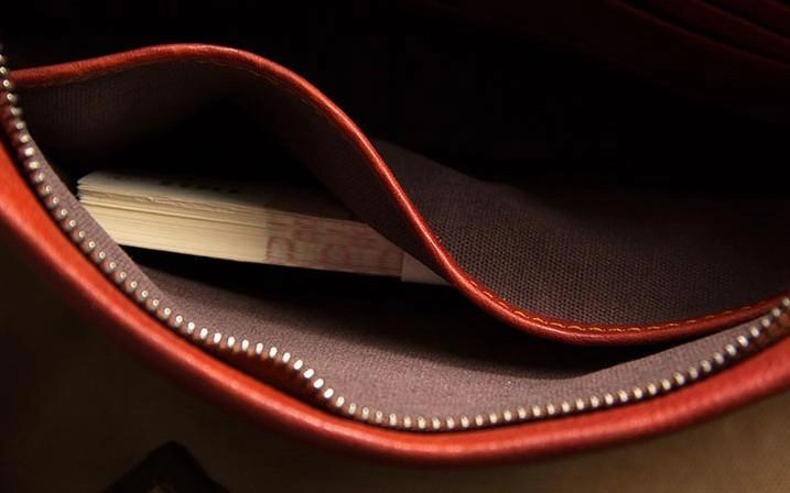 Leather Mens Clutch Wristlet Wallet Brown Zipper Clutch Wallet for Men