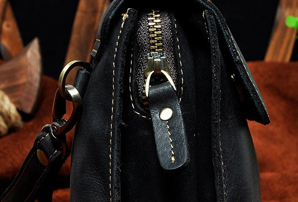 LEATHER MENS Large Brown Black Clutch Wristlet Bag FOR MEN