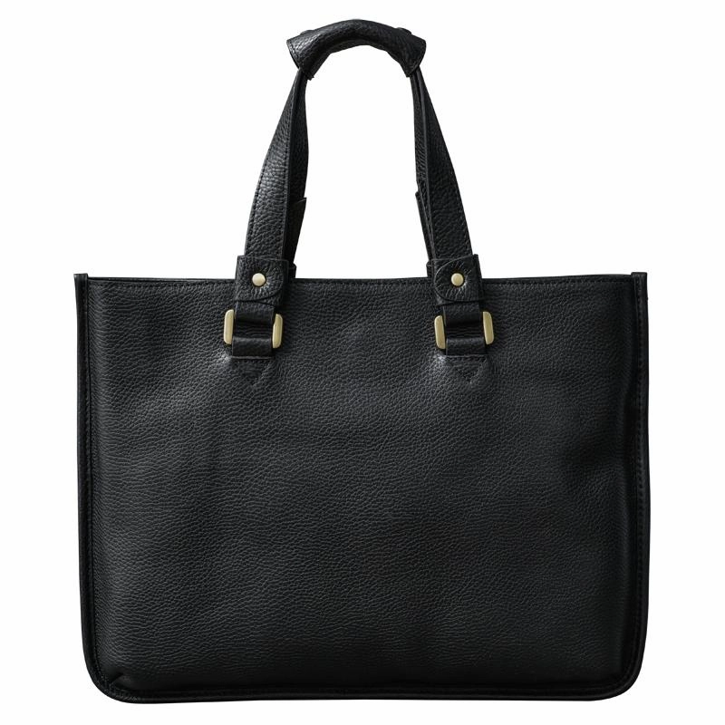 Leather Mens Womens 16" Black Briefcase Side Bag Laptop Messenger Bag Shoulder Bag For Men