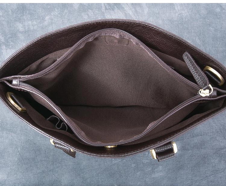 Leather Mens Womens 16" Black Briefcase Side Bag Laptop Messenger Bag Shoulder Bag For Men