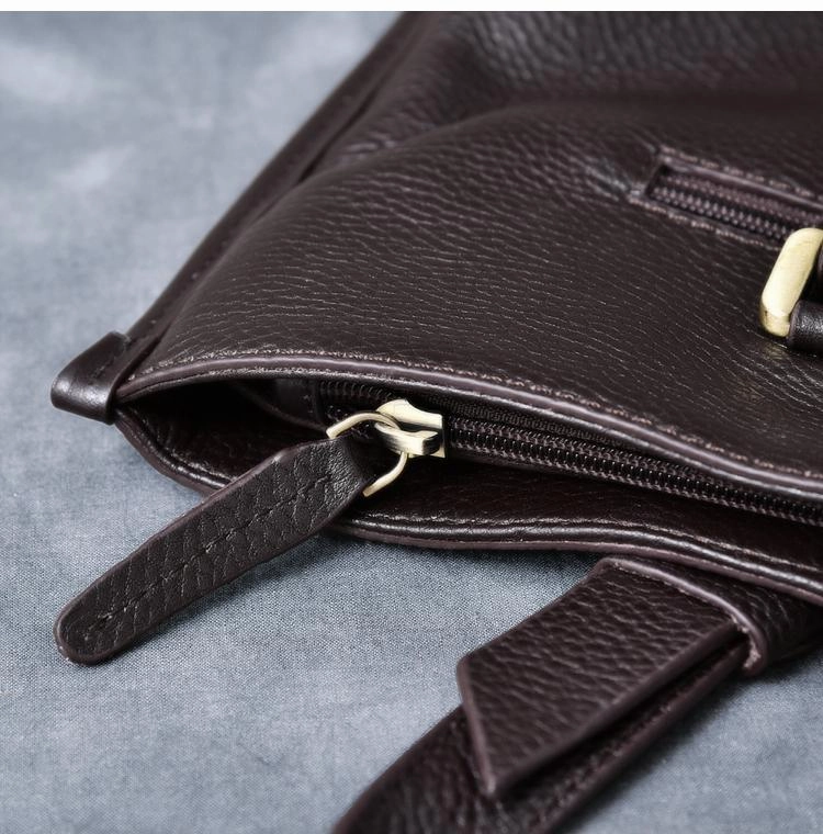 Leather Mens Womens 16" Black Briefcase Side Bag Laptop Messenger Bag Shoulder Bag For Men