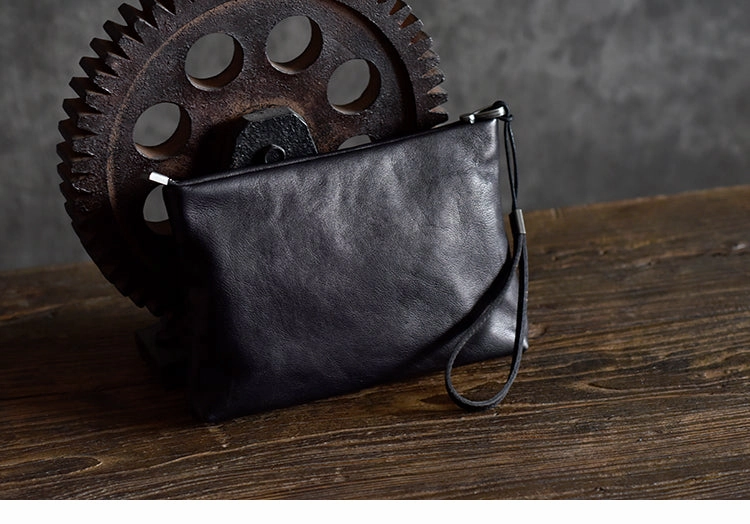 LEATHER MENS Wristlet Wallet Zipper Clutch FOR MEN
