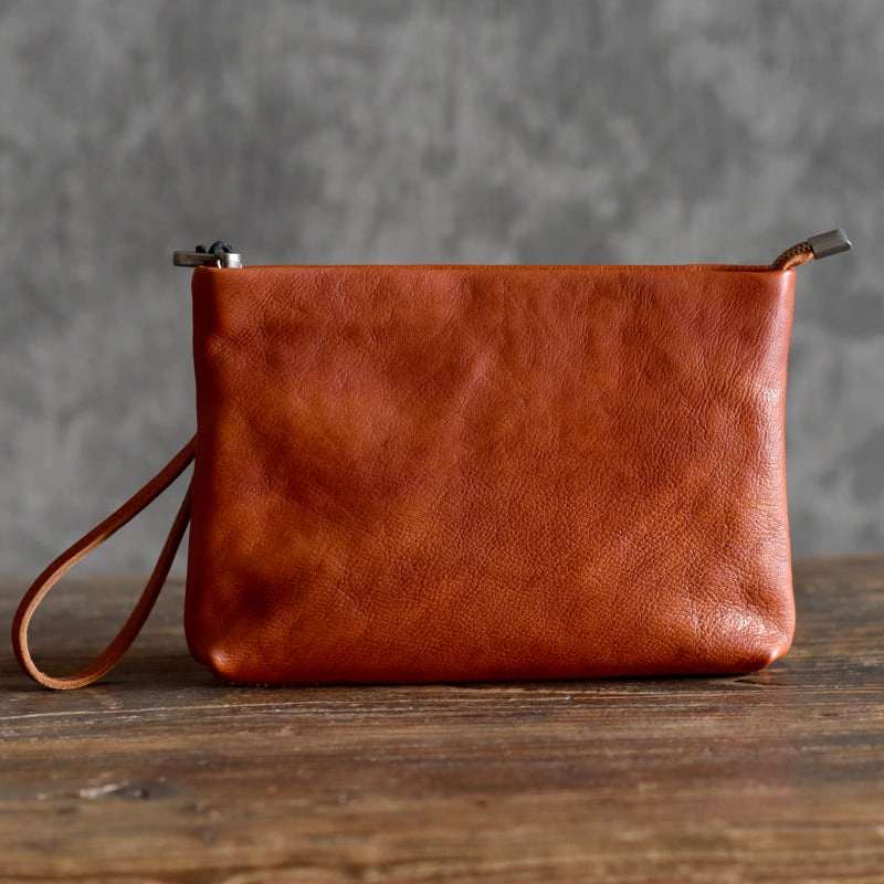 LEATHER MENS Wristlet Wallet Zipper Clutch FOR MEN