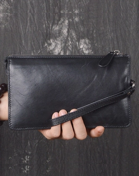 LEATHER MENS Wristlet Wallet Zipper Clutch FOR MEN